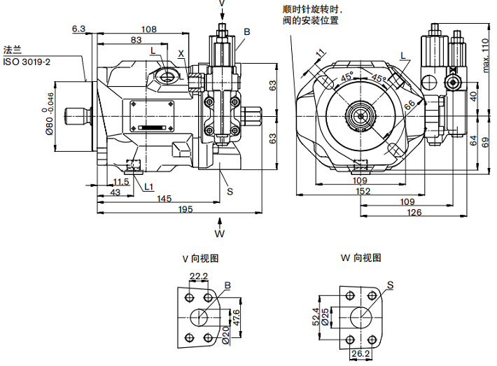 A10VSO18液压泵安装尺寸