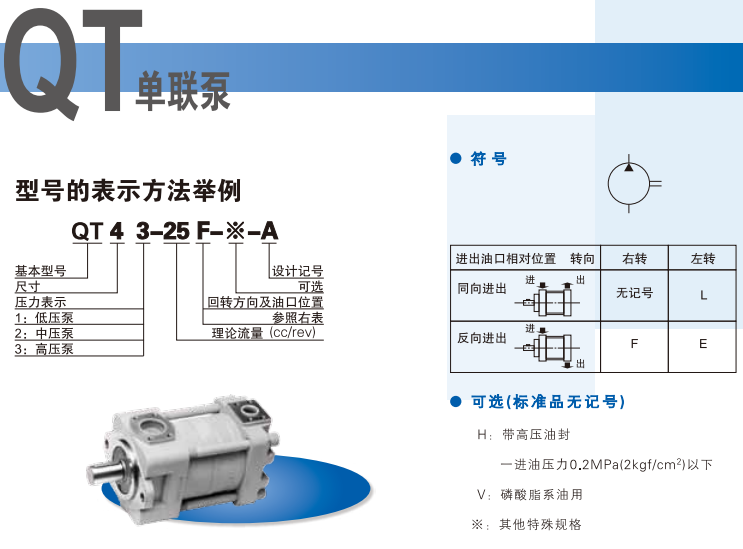 QT系列住友内啮合齿轮泵型号说明