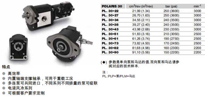 凯斯帕PL30系列齿轮泵参数